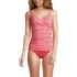 Women's D-Cup V-Neck Wrap Underwire Tankini Swimsuit Top, Front