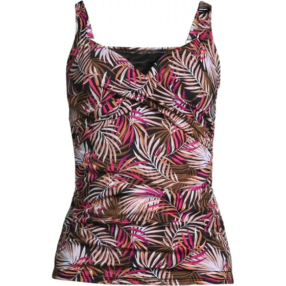 Women's Chlorine Resistant Wrap Underwire Tankini Swimsuit Top - primary