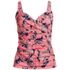 Women's Plus Size V-Neck Wrap Underwire Tankini Swimsuit Top, Front