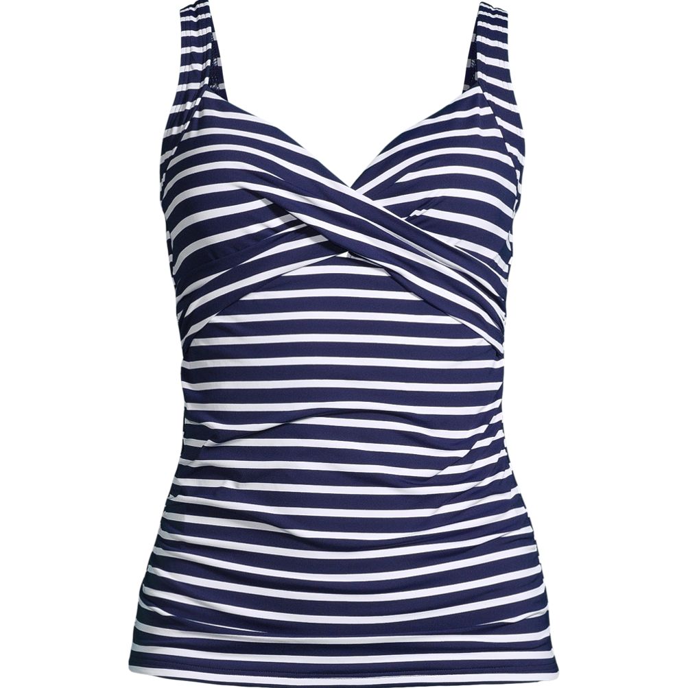  Lands' End Womens Chlorine Resistant Square Neck Tankini Top  Control Deep Sea Navy D-Cup 12 : Clothing, Shoes & Jewelry