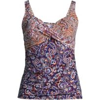Women's V-Neck Wrap Underwire Tankini Swimsuit Top | Lands' End