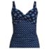 Women's Plus Size V-Neck Wrap Underwire Tankini Swimsuit Top, Front