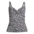 Women's V-Neck Wrap Underwire Tankini Swimsuit Top, Front