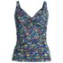 Women's Plus Size DD-Cup V-Neck Wrap Underwire Tankini Swimsuit Top, Front