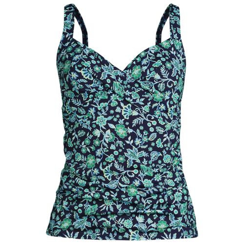  Lands' End Tankinitop Chlorresistent Mit V-ausschnitt Gemustert, Damen, Größe:34 Regular, Blau, Nylon-mischung, By Lands' End 