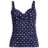 Women's V-Neck Wrap Underwire Tankini Swimsuit Top, Front