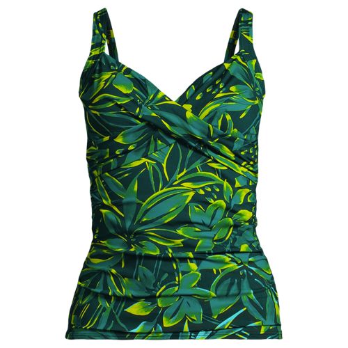 Lands' End Tankinitop Chlorresistent Mit V-ausschnitt Gemustert, Damen, Größe:34 Regular, Grün, Nylon-mischung, By Lands' End 