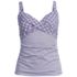 Women's Plus Size V-Neck Wrap Underwire Tankini Swimsuit Top, Front