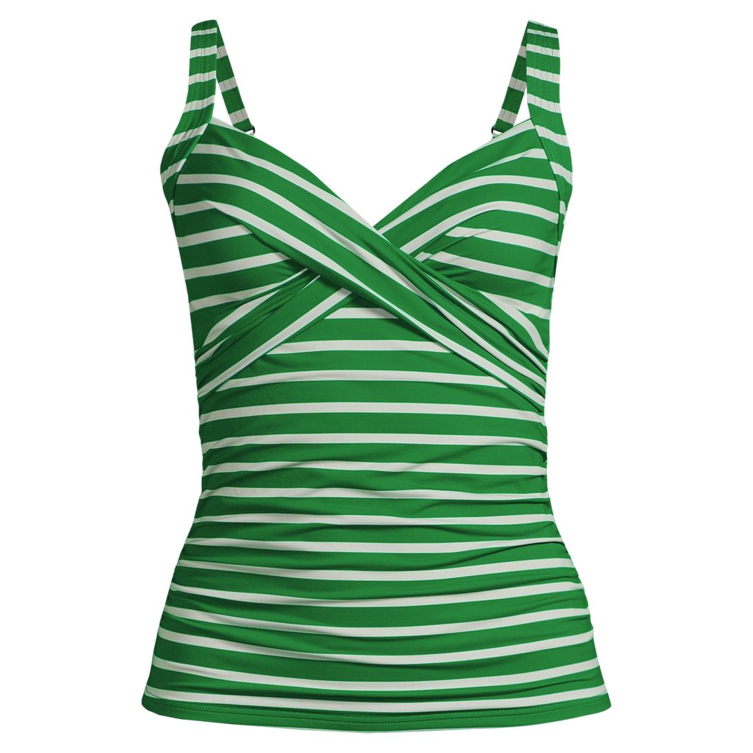 Women's Chlorine Resistant Wrap Underwire Tankini Swimsuit Top