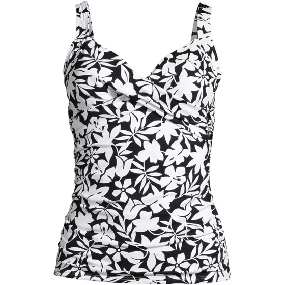 Women's Chlorine Resistant Wrap Underwire Tankini Swimsuit Top - primary