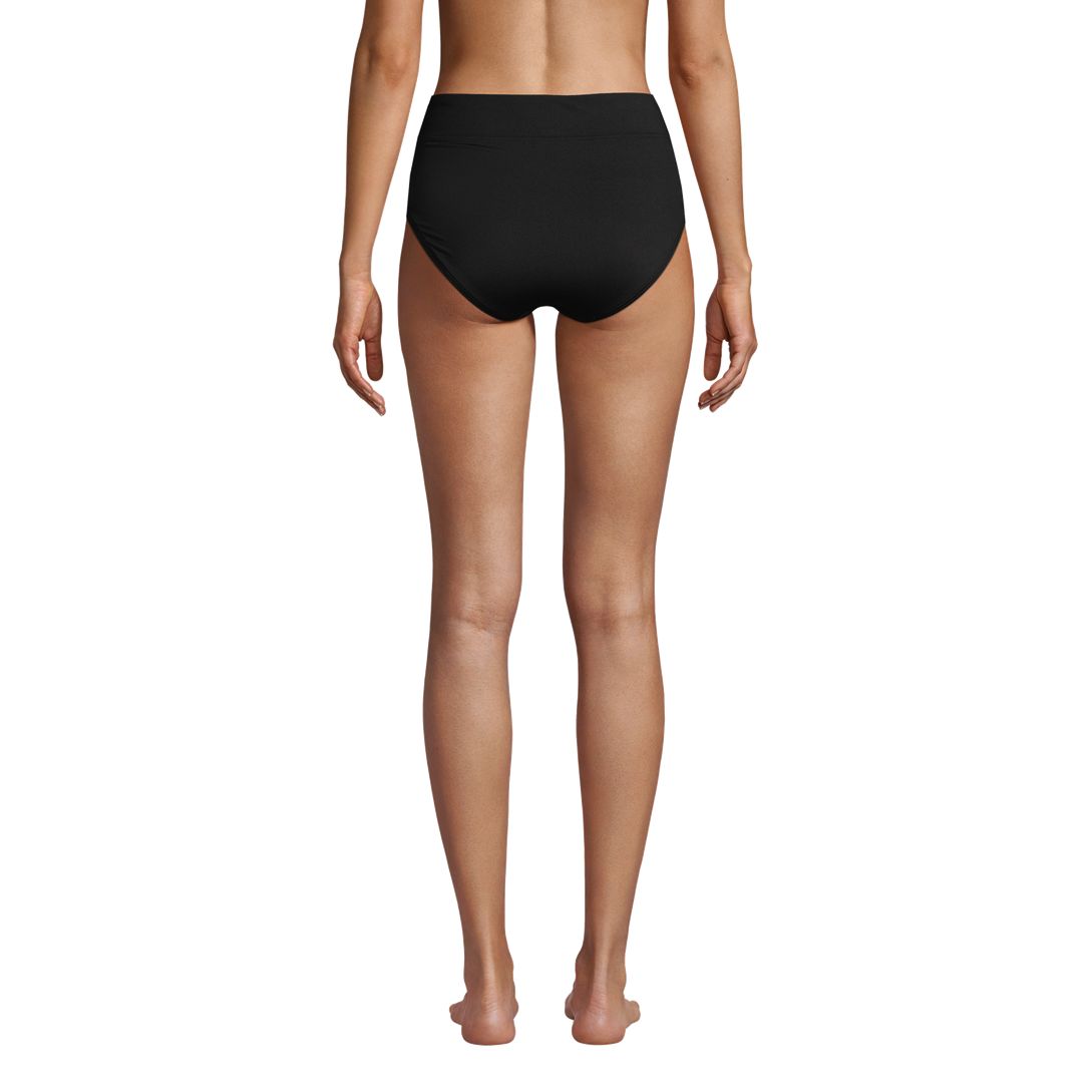 Women's Chlorine Resistant High Waisted Bikini Swim Bottoms