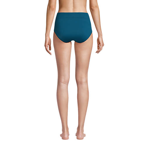 Women's Chlorine Resistant Tummy Control High Waisted Bikini Swim Bottoms - Secondary