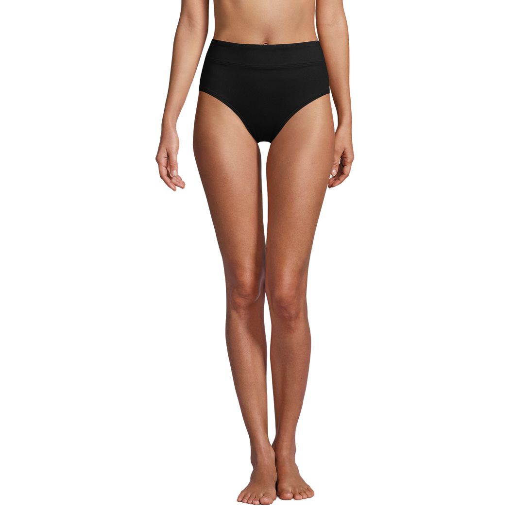 Women's Chlorine Resistant High Waisted Bikini Swim Bottoms