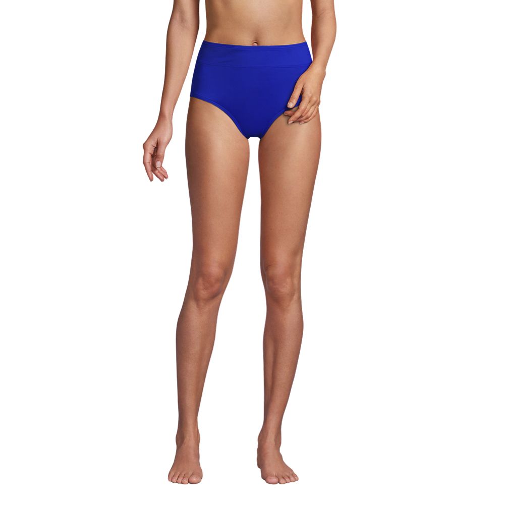 Women's Chlorine Resistant Tummy Control High Waisted Bikini Swim Bottoms
