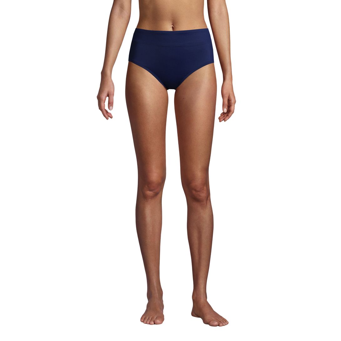 Women's Chlorine Resistant Tummy Control High Waisted Bikini Swim Bottoms