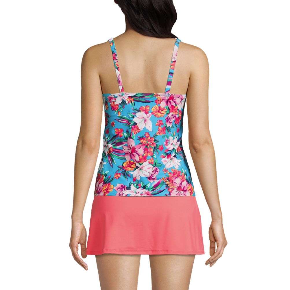 Women's Mastectomy Chlorine Resistant Square Neck Tankini Swimsuit