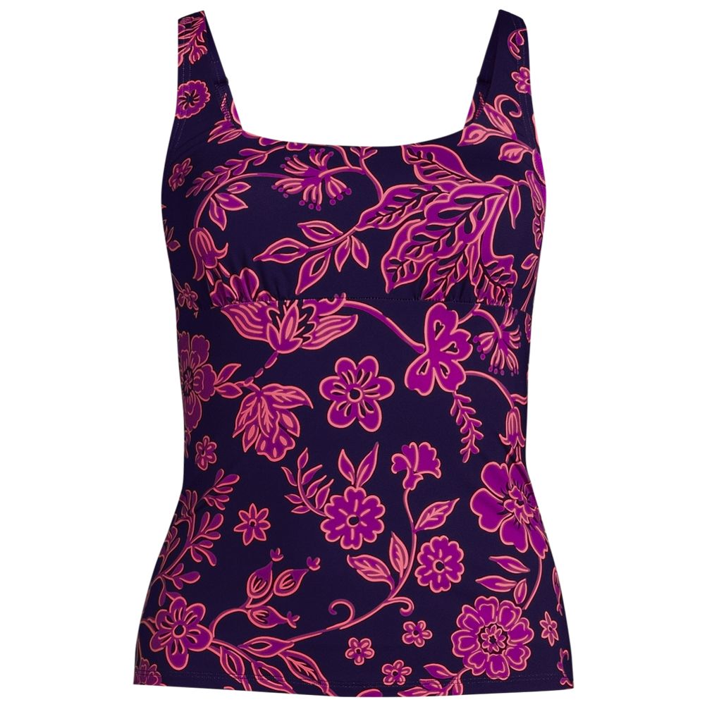 Women's Mastectomy Chlorine Resistant Square Neck Tankini Swimsuit Top