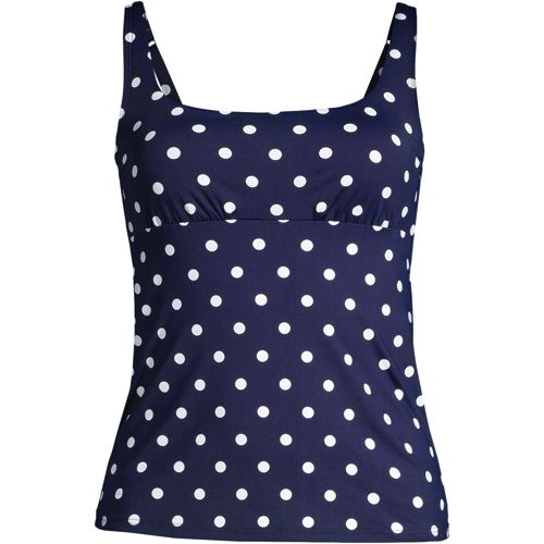 Lands' End Plus Mastectomy Square Neck Tankini Swimsuit Top