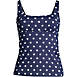 Women's Chlorine Resistant Square Neck Underwire Tankini Swimsuit Top Adjustable Straps, Front