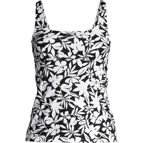 Women's D-Cup Texture Square Neck Underwire Tankini Top Swimsuit with  Adjustable Straps