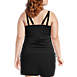 Women's Plus Size Chlorine Resistant Adjustable V-neck Underwire Tankini Swimsuit Top, Back