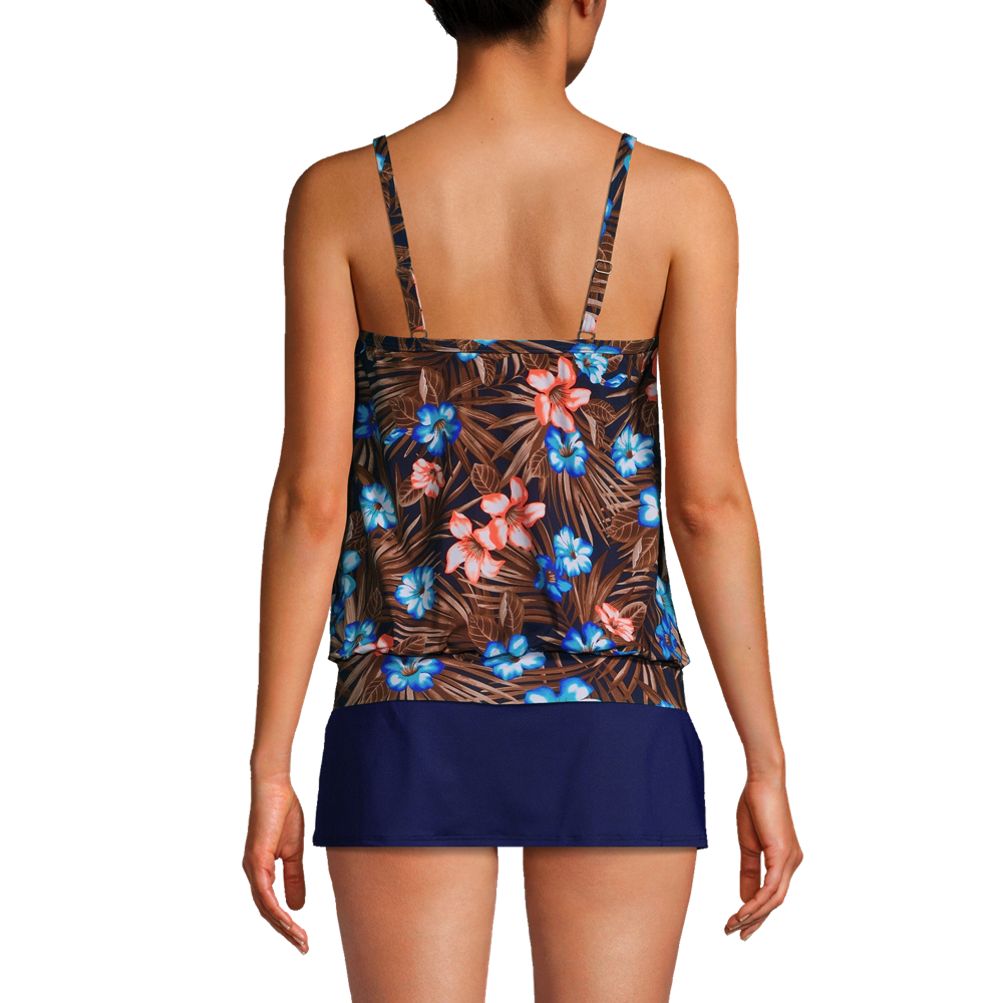 Petite Lands' End Bust-Minimizer Blouson Tankini Top