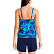 Women's Chlorine Resistant Blouson Tummy Hiding Tankini Swimsuit Top Adjustable Straps, Back