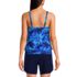 Women's Petite Chlorine Resistant Blouson Tankini Swimsuit Top, Back