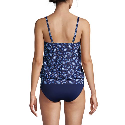 Women's DDD-Cup Keyhole High Neck Modest Tankini Top Swimsuit Adjustable  Straps Print