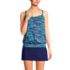 Women's Petite Chlorine Resistant Blouson Tankini Swimsuit Top, Front