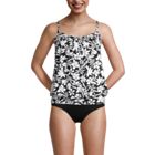 Women's Chlorine Resistant Blouson Tankini Swimsuit Top