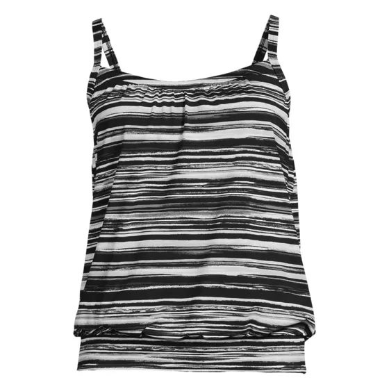 Women's Chlorine Resistant Blouson Tankini Swimsuit Top - primary