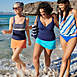 Women's Chlorine Resistant Blouson Tummy Hiding Tankini Swimsuit Top Adjustable Straps, alternative image