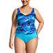 Women's Plus Size Chlorine Resistant Adjustable V-neck Underwire Tankini Swimsuit Top, alternative image