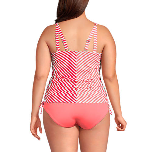 Women's Plus Size Chlorine Resistant Adjustable Underwire Tankini Swimsuit Top - Secondary