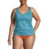 Women's Plus Size Chlorine Resistant Adjustable Underwire Tankini Swimsuit Top, Front