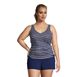 Women's Plus Size Chlorine Resistant Adjustable V-neck Underwire Tankini Swimsuit Top, Front