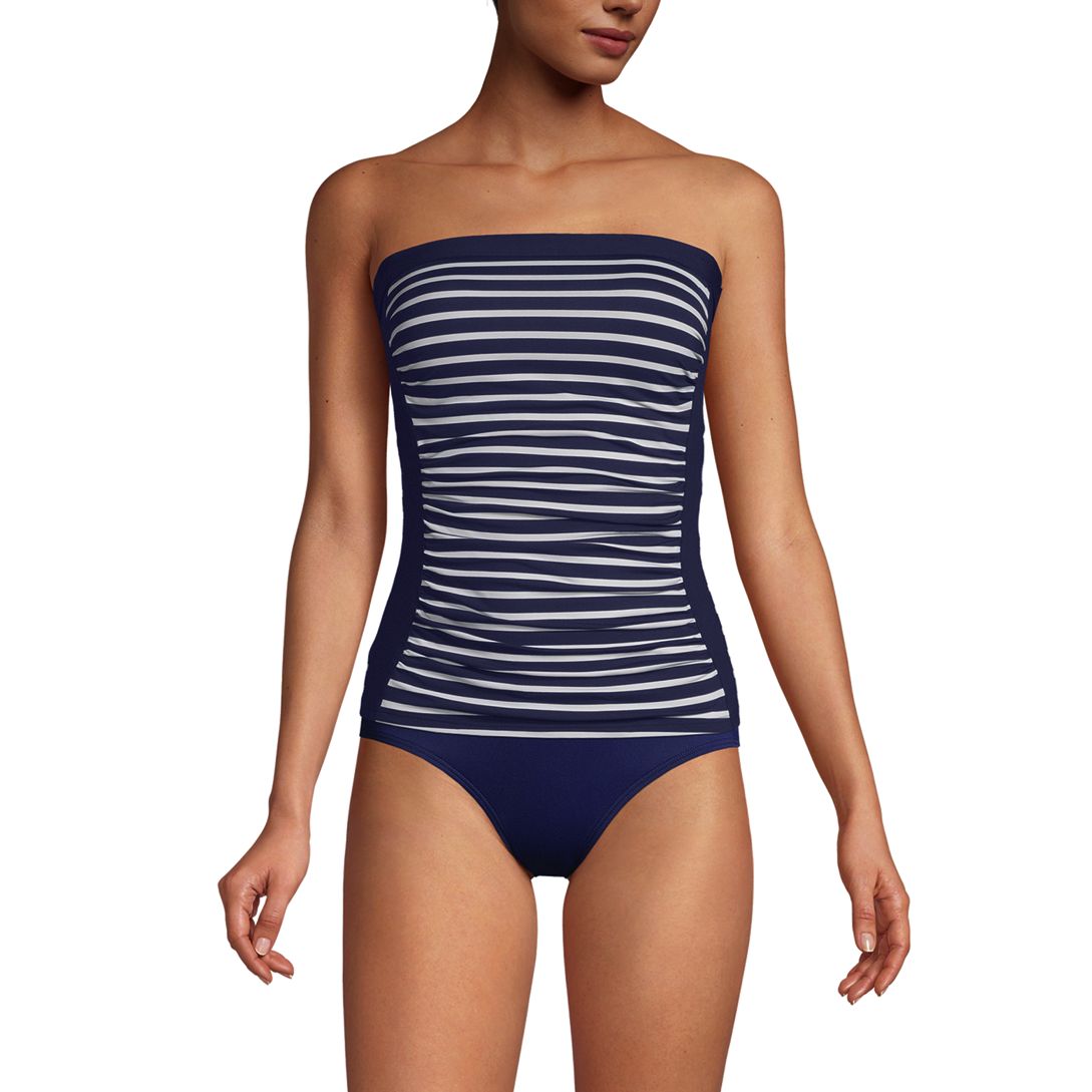 Women's Chlorine Resistant Bandeau Tankini Swimsuit Top
