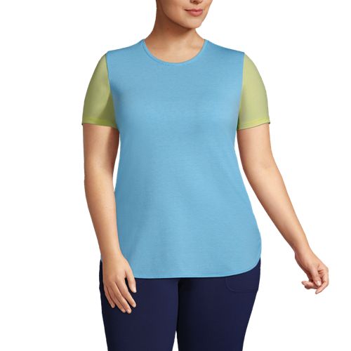 Glonme Women Yoga Shirt Crew Neck Long Shirt Workout Tops Plus Size Sport  Running Athletic Blouse Quick Dry Drawstring Hem T-shirt Blue XL 