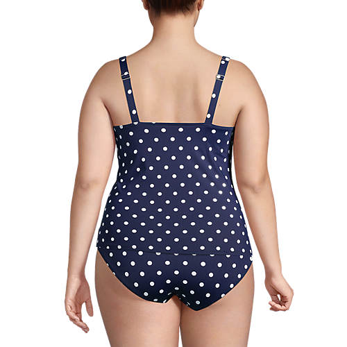 Women's Plus Size Chlorine Resistant Square Neck Underwire Tankini Swimsuit Top - Secondary