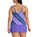 Women's Plus Size Chlorine Resistant Square Neck Underwire Tankini Swimsuit Top, Back