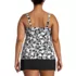 Women's Plus Size Mastectomy Chlorine Resistant Square Neck Tankini Swimsuit Top, Back