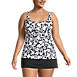 Women's Plus Size Mastectomy Chlorine Resistant Square Neck Tankini Swimsuit Top , Front