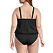 Women's Plus Size Chlorine Resistant Blouson Tummy Hiding Tankini Swimsuit Top Adjustable Straps, Back