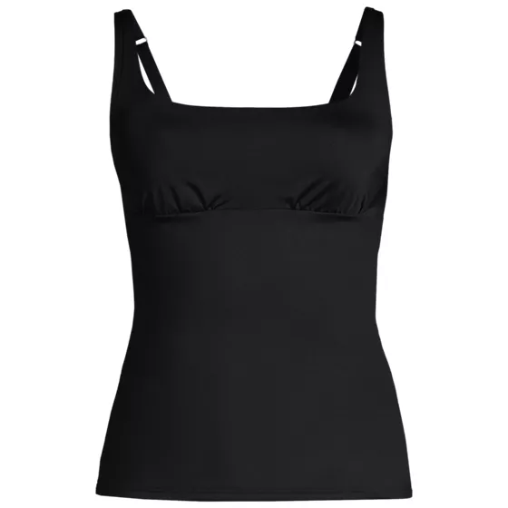 Women's Chlorine Resistant Square Neck Underwire Tankini Swimsuit Top - primary