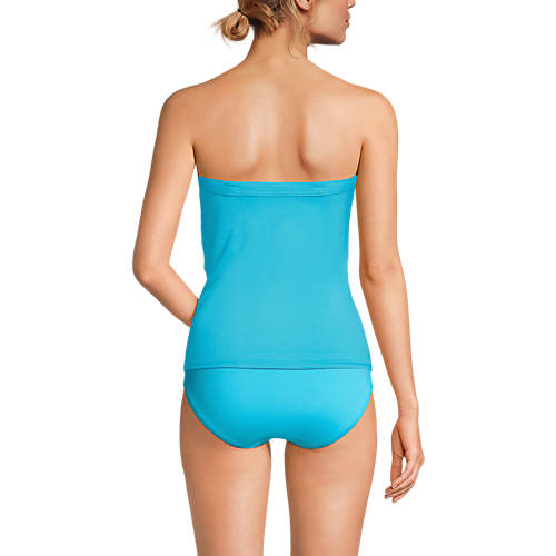 Women's Chlorine Resistant Bandeau Tankini Swimsuit Top - Secondary