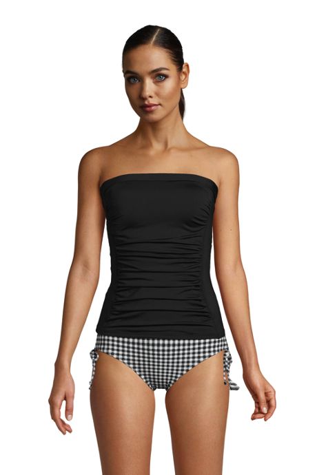 La Blanca Top Tankini Bandeau Donna: Costume Intero A Due Pezzi, Vita Media, Control Pancia, Corallo - 6