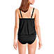 Women's Mastectomy Chlorine Resistant Blouson Tummy Hiding Tankini Swimsuit Top Adjustable Straps, Back