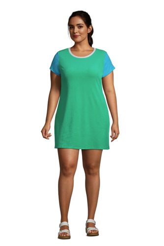 Women S Terry T Shirt Dress Beach Cover Up Lands End 