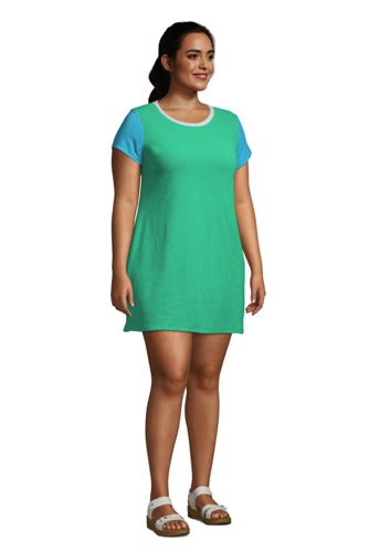 Women S Terry T Shirt Dress Beach Cover Up Lands End